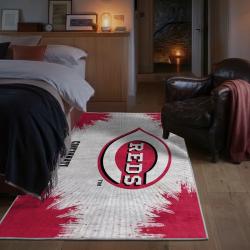mlb cincinnati reds area rug non slip baseball carpet home decor gift idea for fans bedroom cr176