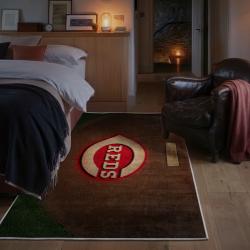 mlb cincinnati reds area rug non slip baseball carpet home decor gift idea for fans bedroom cr177