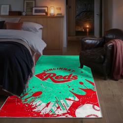 mlb cincinnati reds area rug non slip baseball carpet home decor gift idea for fans bedroom cr179