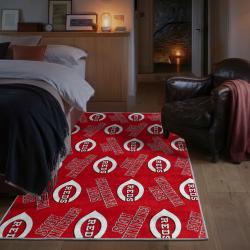 mlb cincinnati reds area rug non slip baseball carpet home decor gift idea for fans bedroom cr187