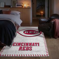 mlb cincinnati reds area rug non slip baseball carpet home decor gift idea for fans bedroom cr193