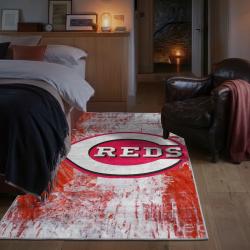 mlb cincinnati reds area rug non slip baseball carpet home decor gift idea for fans bedroom cr26