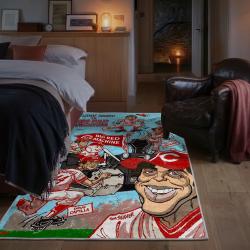 mlb cincinnati reds area rug non slip baseball carpet home decor gift idea for fans bedroom cr29