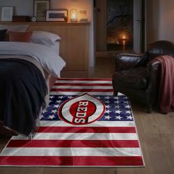 mlb cincinnati reds area rug non slip baseball carpet home decor gift idea for fans bedroom cr3
