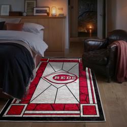 mlb cincinnati reds area rug non slip baseball carpet home decor gift idea for fans bedroom cr30