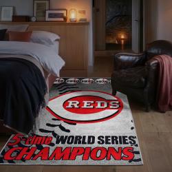 mlb cincinnati reds area rug non slip baseball carpet home decor gift idea for fans bedroom cr32