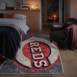 mlb cincinnati reds area rug non slip baseball carpet home decor gift idea for fans bedroom cr33