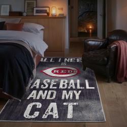 mlb cincinnati reds area rug non slip baseball carpet home decor gift idea for fans bedroom cr34