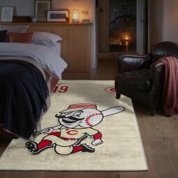 mlb cincinnati reds area rug non slip baseball carpet home decor gift idea for fans bedroom cr38