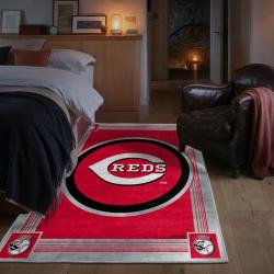 mlb cincinnati reds area rug non slip baseball carpet home decor gift idea for fans bedroom cr39