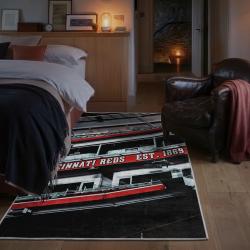 mlb cincinnati reds area rug non slip baseball carpet home decor gift idea for fans bedroom cr41
