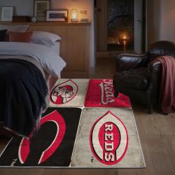 mlb cincinnati reds area rug non slip baseball carpet home decor gift idea for fans bedroom cr47
