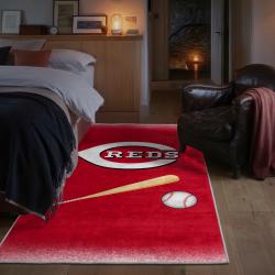 mlb cincinnati reds area rug non slip baseball carpet home decor gift idea for fans bedroom cr5