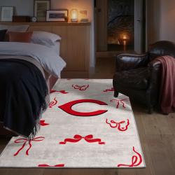 mlb cincinnati reds area rug non slip baseball carpet home decor gift idea for fans bedroom cr52