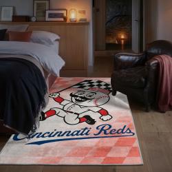mlb cincinnati reds area rug non slip baseball carpet home decor gift idea for fans bedroom cr56
