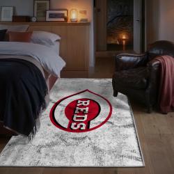 mlb cincinnati reds area rug non slip baseball carpet home decor gift idea for fans bedroom cr6
