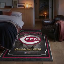 mlb cincinnati reds area rug non slip baseball carpet home decor gift idea for fans bedroom cr60