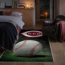 mlb cincinnati reds area rug non slip baseball carpet home decor gift idea for fans bedroom cr63