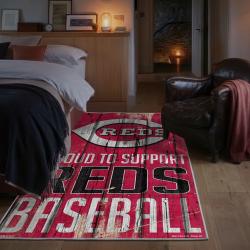 mlb cincinnati reds area rug non slip baseball carpet home decor gift idea for fans bedroom cr69