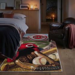 mlb cincinnati reds area rug non slip baseball carpet home decor gift idea for fans bedroom cr75