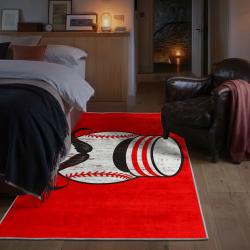 mlb cincinnati reds area rug non slip baseball carpet home decor gift idea for fans bedroom cr77