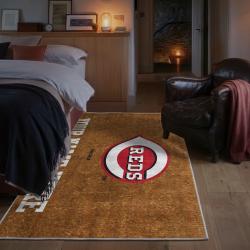 mlb cincinnati reds area rug non slip baseball carpet home decor gift idea for fans bedroom cr79