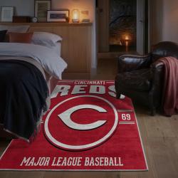 mlb cincinnati reds area rug non slip baseball carpet home decor gift idea for fans bedroom cr80