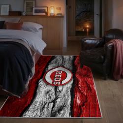 mlb cincinnati reds area rug non slip baseball carpet home decor gift idea for fans bedroom cr81