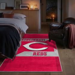mlb cincinnati reds area rug non slip baseball carpet home decor gift idea for fans bedroom cr82