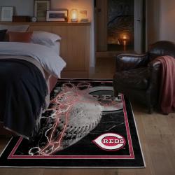 mlb cincinnati reds area rug non slip baseball carpet home decor gift idea for fans bedroom cr83