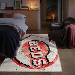 mlb cincinnati reds area rug non slip baseball carpet home decor gift idea for fans bedroom cr86