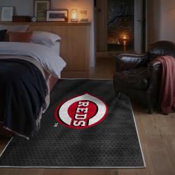 mlb cincinnati reds area rug non slip baseball carpet home decor gift idea for fans bedroom cr9