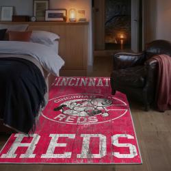 mlb cincinnati reds area rug non slip baseball carpet home decor gift idea for fans bedroom cr90