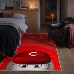 mlb cincinnati reds area rug non slip baseball carpet home decor gift idea for fans bedroom cr94