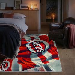 mlb cincinnati reds area rug non slip baseball carpet home decor gift idea for fans bedroom cr98