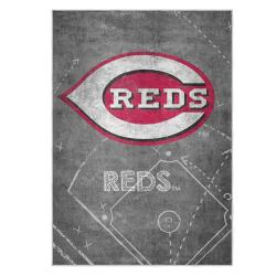 mlb cincinnati reds area rug non slip baseball carpet home decor gift idea for fans cr112