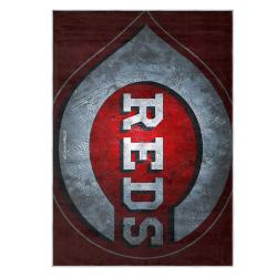 mlb cincinnati reds area rug non slip baseball carpet home decor gift idea for fans cr119