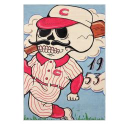 mlb cincinnati reds area rug non slip baseball carpet home decor gift idea for fans cr164
