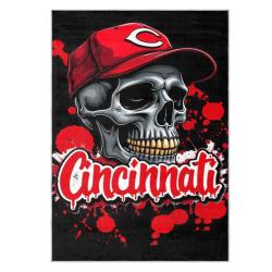 mlb cincinnati reds area rug non slip baseball carpet home decor gift idea for fans cr59