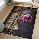 mlb cincinnati reds area rug non slip baseball carpet home decor gift idea for fans living room cr123