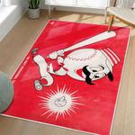 mlb cincinnati reds area rug non slip baseball carpet home decor gift idea for fans living room cr127