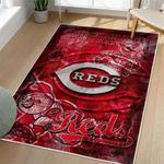 mlb cincinnati reds area rug non slip baseball carpet home decor gift idea for fans living room cr141