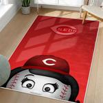 mlb cincinnati reds area rug non slip baseball carpet home decor gift idea for fans living room cr146