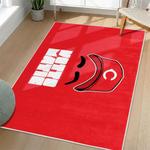 mlb cincinnati reds area rug non slip baseball carpet home decor gift idea for fans living room cr155