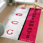 mlb cincinnati reds area rug non slip baseball carpet home decor gift idea for fans living room cr156