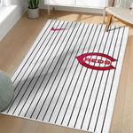 mlb cincinnati reds area rug non slip baseball carpet home decor gift idea for fans living room cr159