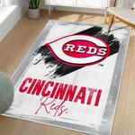 mlb cincinnati reds area rug non slip baseball carpet home decor gift idea for fans living room cr161