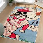 mlb cincinnati reds area rug non slip baseball carpet home decor gift idea for fans living room cr164