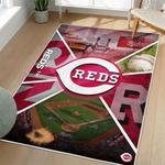 mlb cincinnati reds area rug non slip baseball carpet home decor gift idea for fans living room cr167