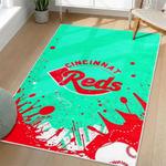 mlb cincinnati reds area rug non slip baseball carpet home decor gift idea for fans living room cr179